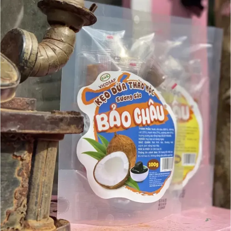 kẹo dừa thảo mộc sương sáo, kẹo dừa vị sương sáo, kẹo dừa đặc biệt, kẹo dừa thảo mộc bảo châu, kẹo dừa thơm ngon