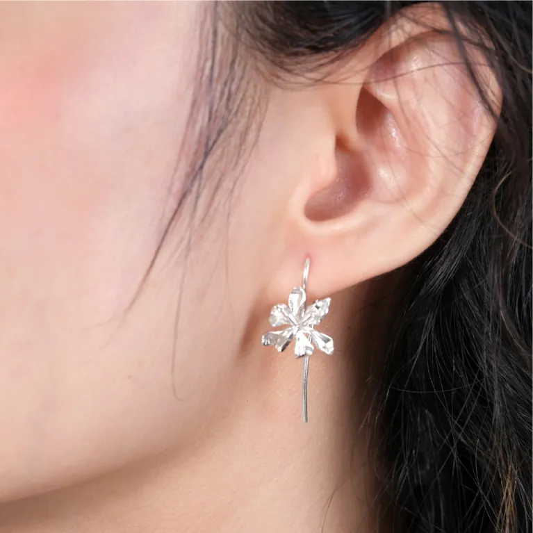 iris silver earrings, meticulousness in every detail, ideal selection, romantic beauty, thoughtful gift, elegance and nobility
