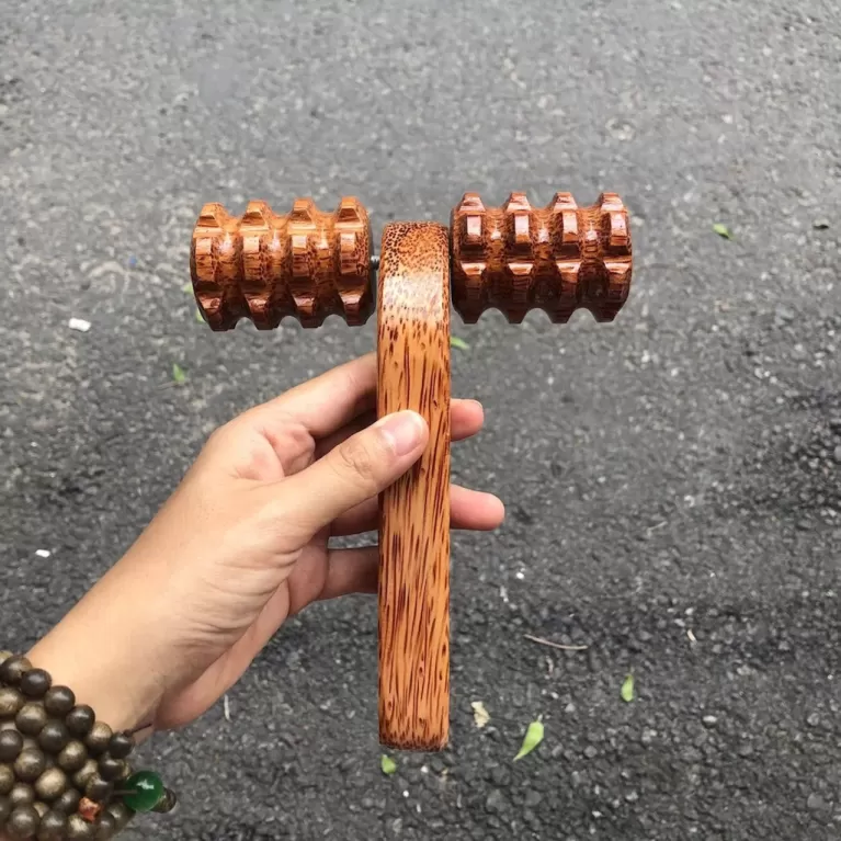 massage roller coconut wood, massage stick, facial massage roller, face and body massage stick, wooden massage roller