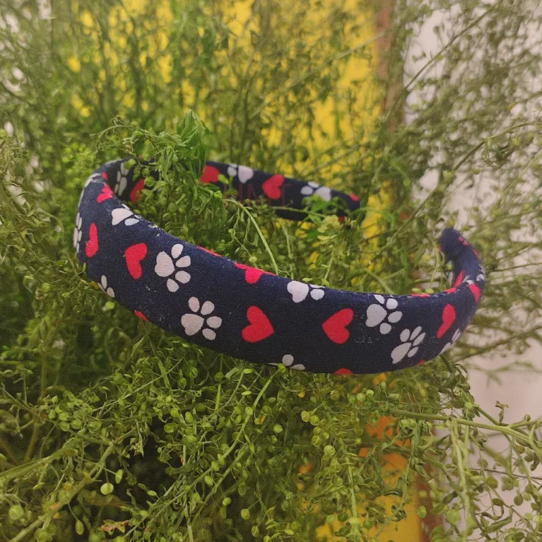 floral fabric headband, cute pattern, bright colors, vintage style, a gift for gentle and feminine girls