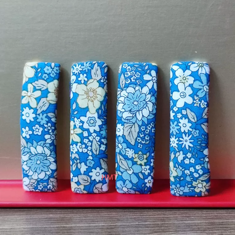 kẹp tóc vuông bọc vải nhiều mẫu, phong cách vintage, màu sắc rực rỡ, họa tiết đáng yêu, điểm nhấn cho trang phục hàng ngày