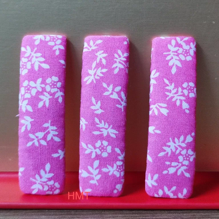 kẹp tóc vuông bọc vải nhiều mẫu, phong cách vintage, màu sắc rực rỡ, họa tiết đáng yêu, điểm nhấn cho trang phục hàng ngày