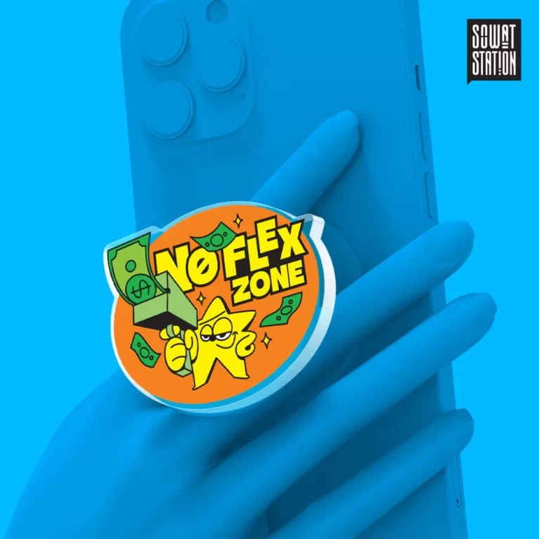 “no flex zone” griptok, fun illustrations, vibrant colors, durable adhesive, exclusive design, convenient product