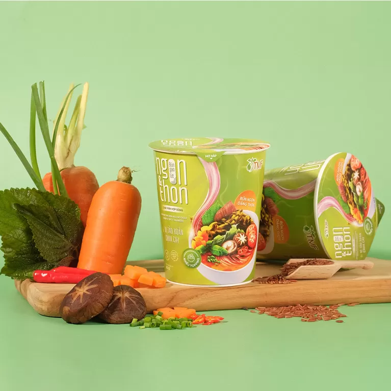 bún gạo lứt ăn liền vị tảo xoắn chua cay, tâm minh foods, chus