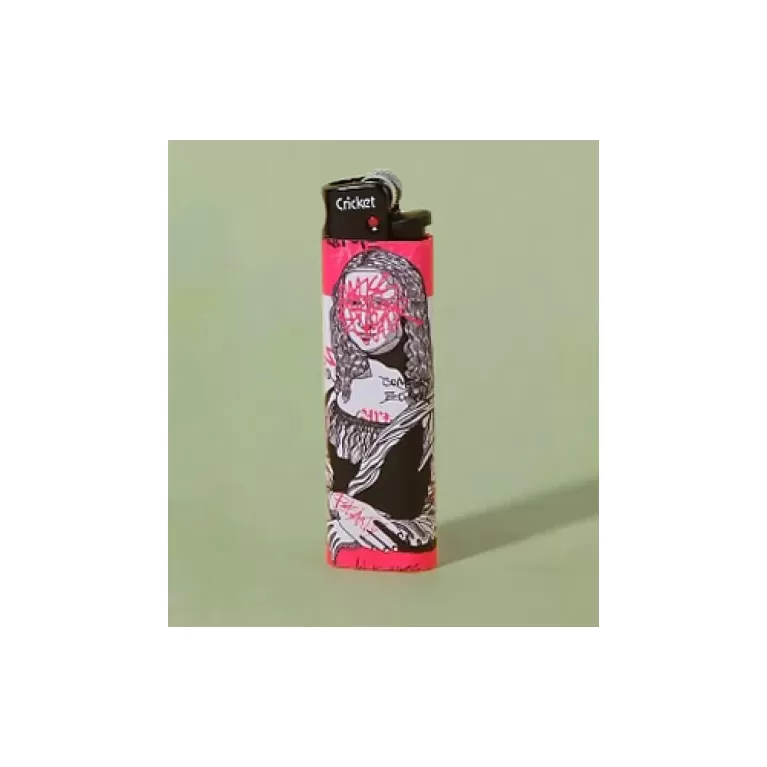 bizarre painting pattern lighter, rebellious and distinctive style, vivid colors, inspired by famous paintings