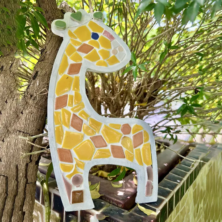 giraffe diy mosaic kit for kids, animal theme, adorable giraffe, safe for children, gifts for children