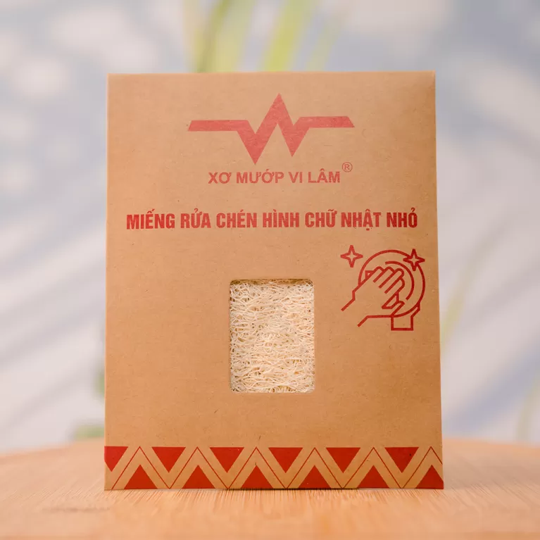 miếng rửa chén xơ mướp dạng chữ nhật, làm sạch hiểu quả, không gây trầy xước, an toàn cho da tay, dụng cụ làm sạch đa năng