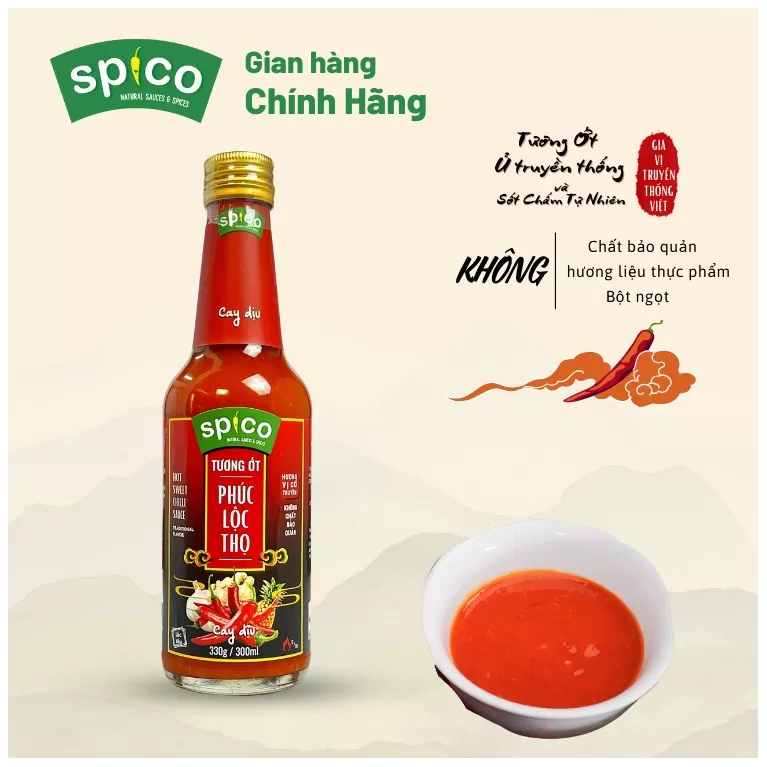 Tương Ớt Phúc Lộc Thọ Truyền Thống, Vị Cay Dịu, SPICO, chus