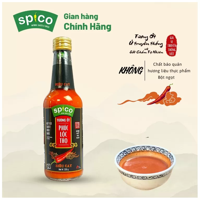 Tương Ớt Phúc Lộc Thọ Truyền Thống, Vị Siêu Cay, SPICO, chus