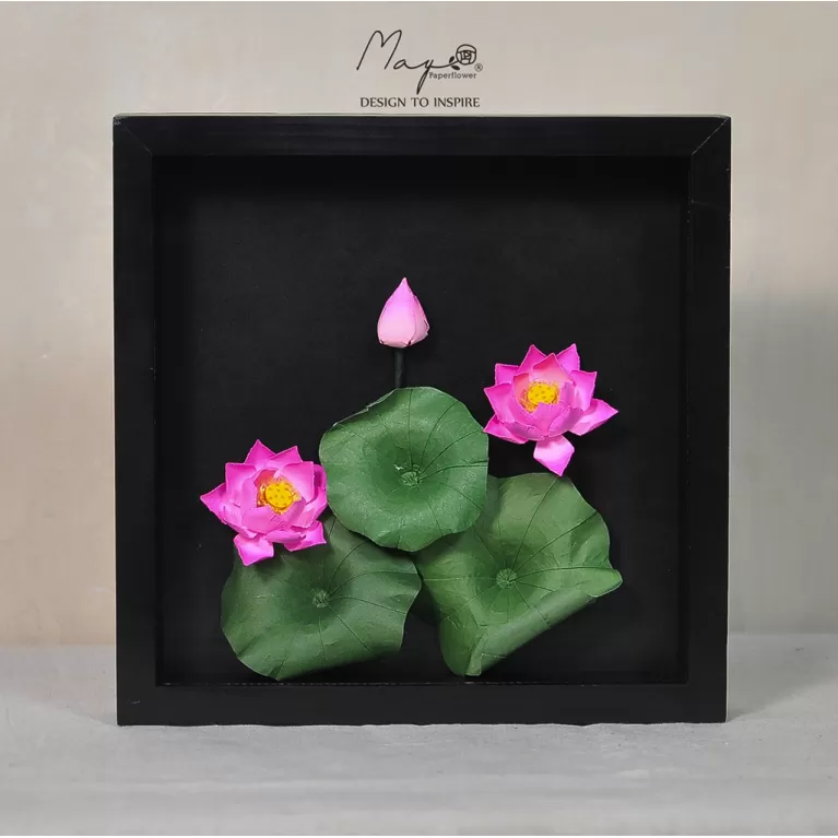 paper flower wall frame, decorative paper art, square wall art, new home gift, wall art, wall frame, 25x25cm wall decor, living room decor, wall decor