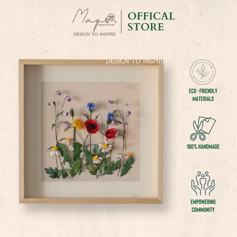 Flower Garden 1 Handmade Paper Flower Painting, Maypaperflower - Chus
