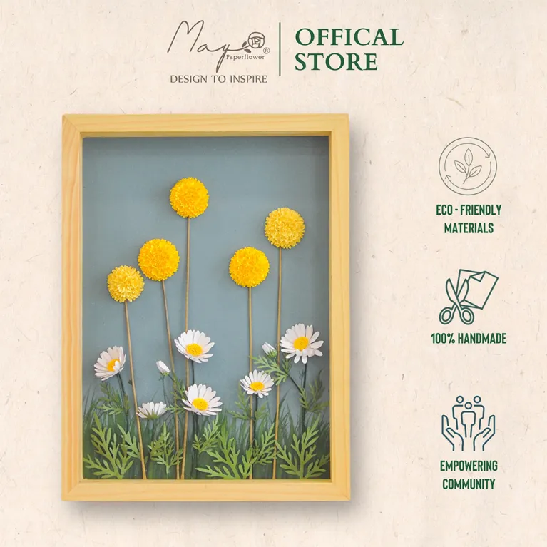 Wild Flower Handmade Paper Flower Painting, Maypaperflower - Chus
