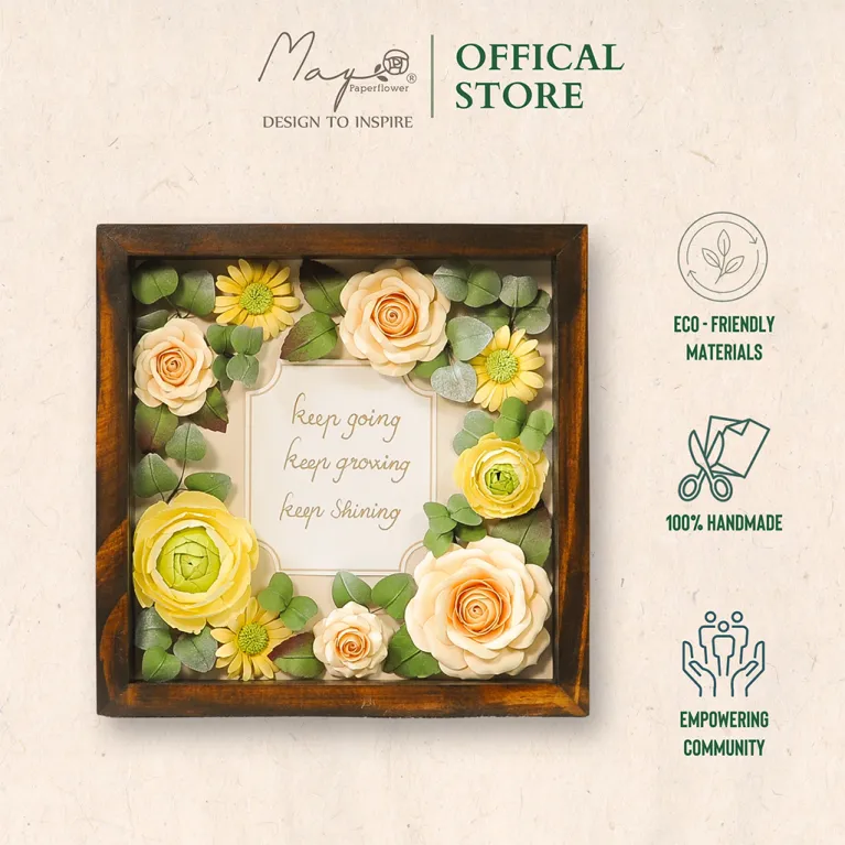 The Warm Love Handmade Paper Flower Painting, Maypaperflower - Chus