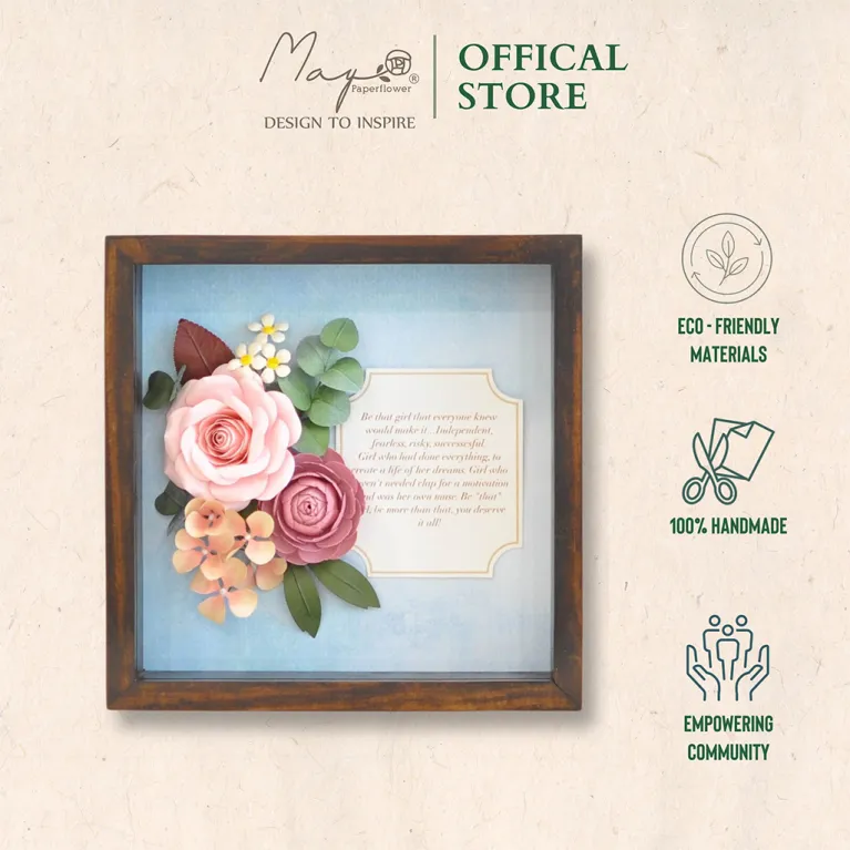 Shing Rose Handmade Paper Flower Painting, Maypaperflower - Chus