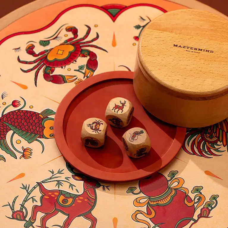 “ý giao” wooden gourd crab shrimp fish vietnamese folk game, unique bau cua set, luxurious tet jam box, home decoration, meaningful gift