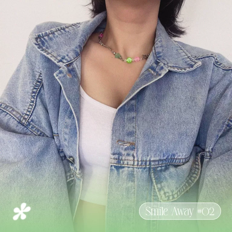 vòng cổ hạt màu sắc form ngắn 02, bst smile away, thiết kế năng động và phá cách, điểm nhấn cho bộ trang phục thường ngày