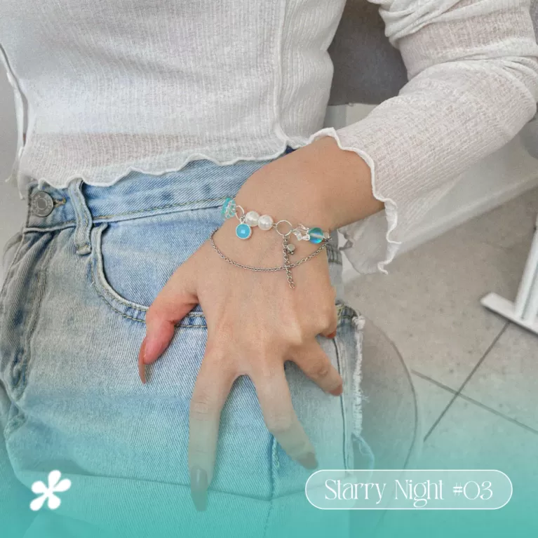extreme 03 blue star bracelet, starry night collection, unique layered design, unique gift, meaningful jewelry accessory