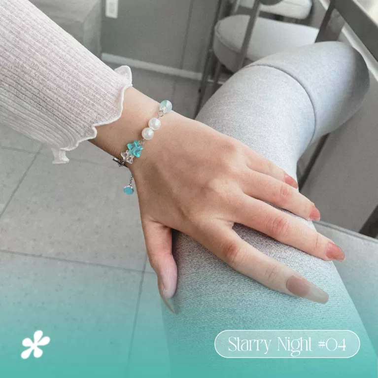 vòng tay hạt ngôi sao xanh trơn 04, bststarry night phụ kiện handmade, vòng tay handmade, quà tặng bạn gái