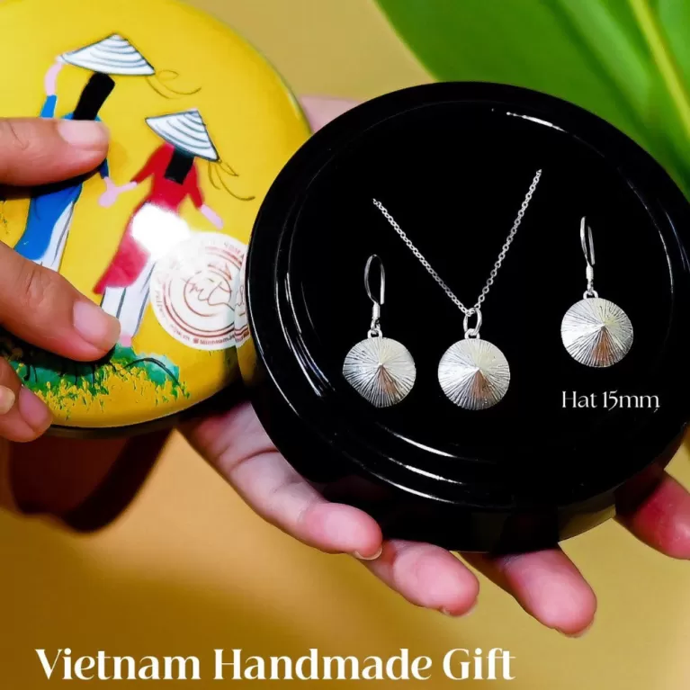 Bộ Trang Sức Bạc Nón Lá, Tuyệt Tác Hội Tụ Tinh Hoa Văn Hóa Việt, Bộ Trang Sức Sang Trọng, Quà Tặng Trang Sức Việt, Quà Tặng Cho Người Nước Ngoài