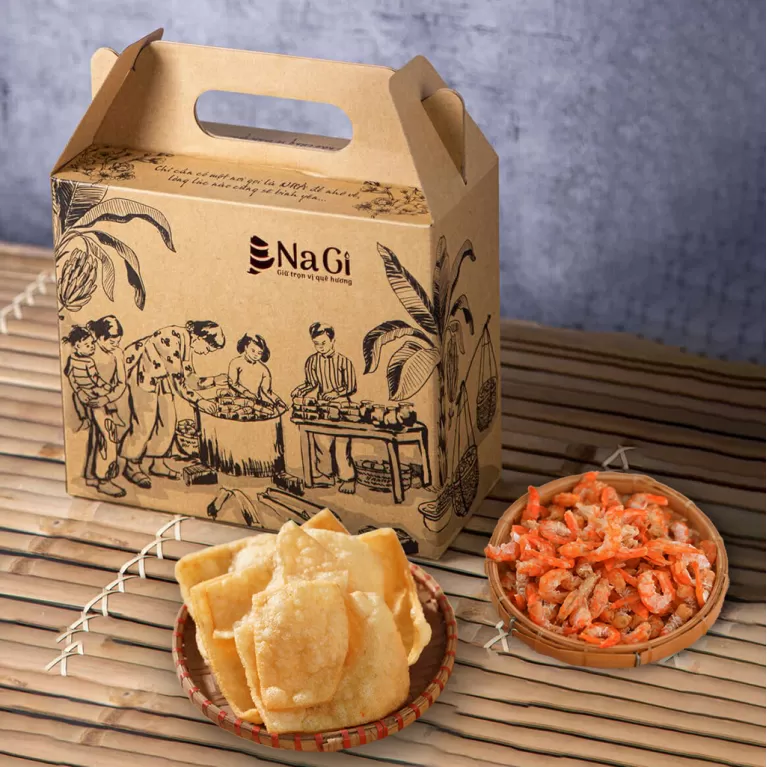 hộp quà “an” (tôm khô và củ kiệu), nagi, chus