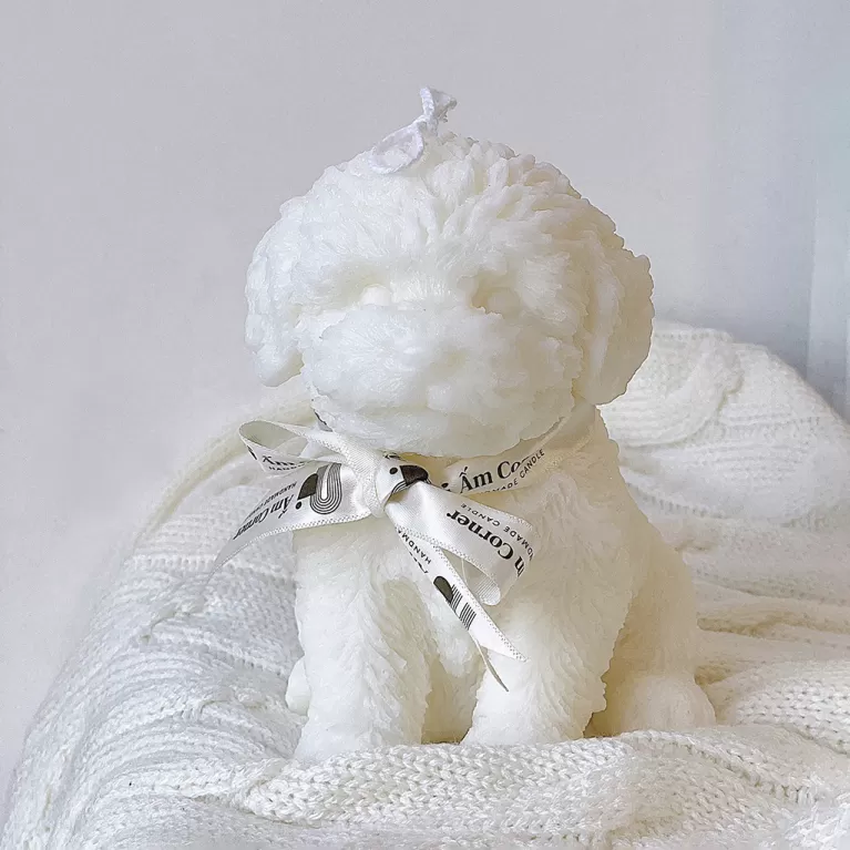 puppy handmade scented candle - ấm corner, puppy-shaped scented candle, made from soy wax and natural essential oils, safe for health