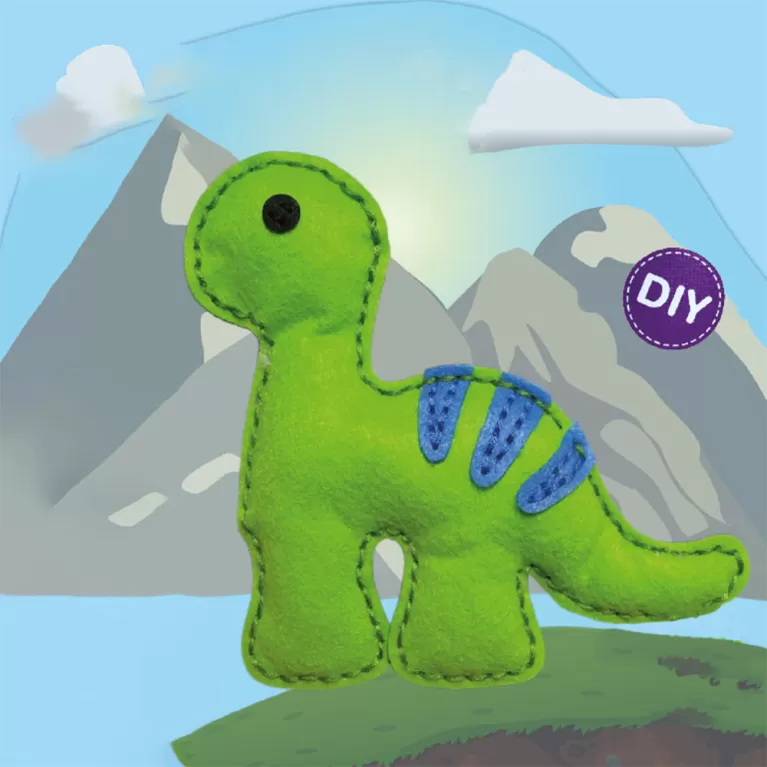 dinosaur joey, diy 5+ sewing kit toy - craftoi, safe material, stimulates creativity, entertainment and education, gift for kids