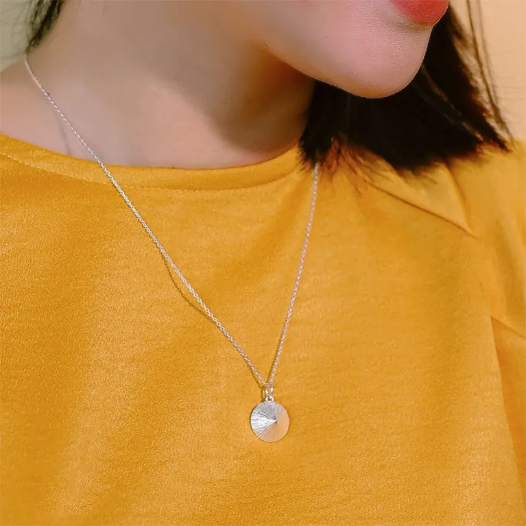 conical hat silver necklace, traditional beauty, vintage necklace, lady style, distinctly vietnamese imagery