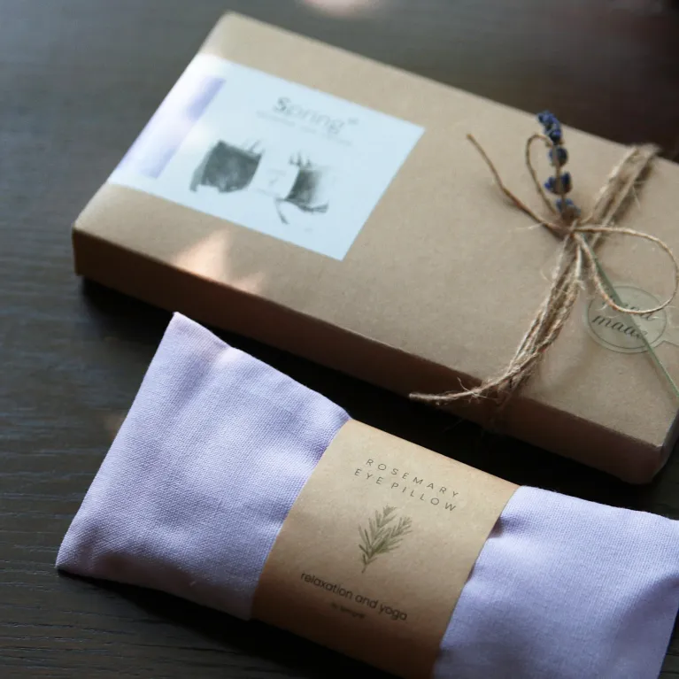 rosemary eye pillow, herbal compress pillow, eye relaxation compress pillow, personalized embroidered pillow, hot and cold compress