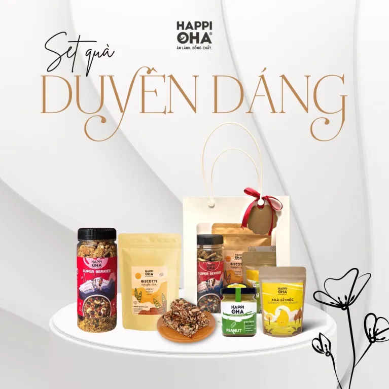 Graceful Gift Box, Nut Gift Set With Dried Mango And Peanut Butter, Charming Gift Box, Healthy Snack Gift Box, Wellness Gift Basket