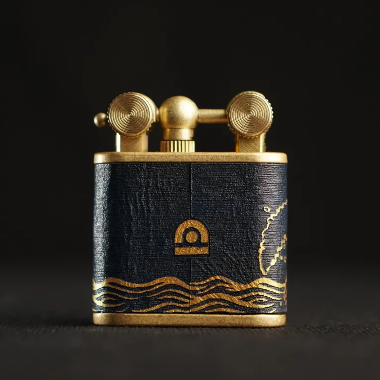 Classic Wave Patterned Hand-Drawn Leather Lighter - ĐỎ | CHUS