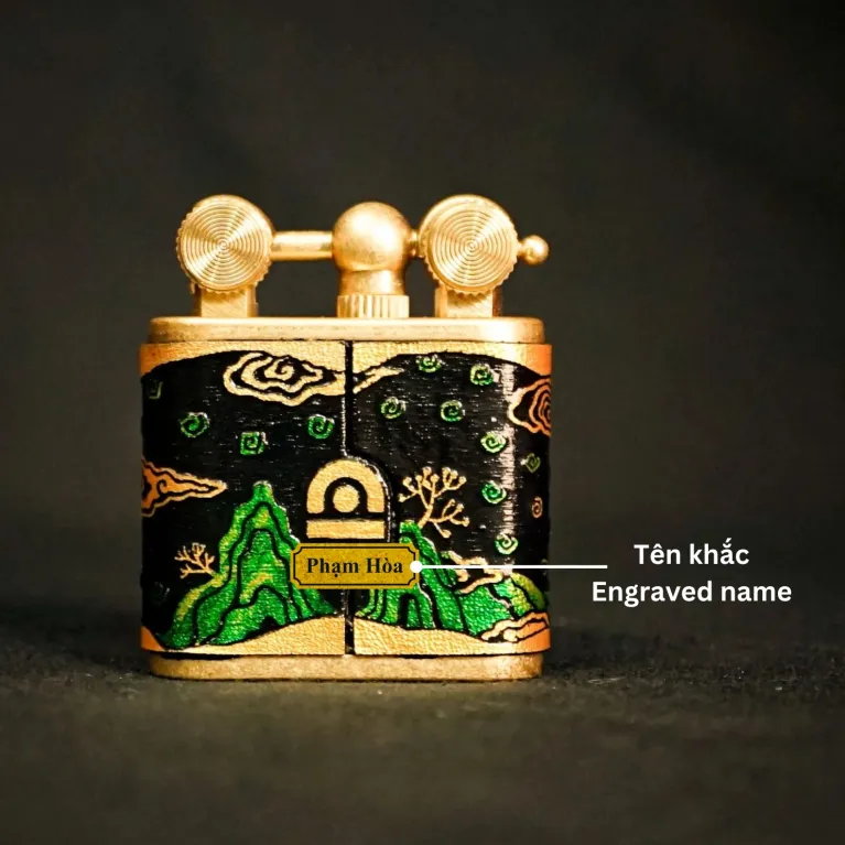Bật Lửa Tĩnh Ngọ Sơn Cư Bọc Da Vẽ Tay, Nhẹ Nhàng Và Bình Yên, Bật Lửa Khắc Tên, Họa Tiết 12 Con Giáp, Quà Tặng Cá Nhân Hóa