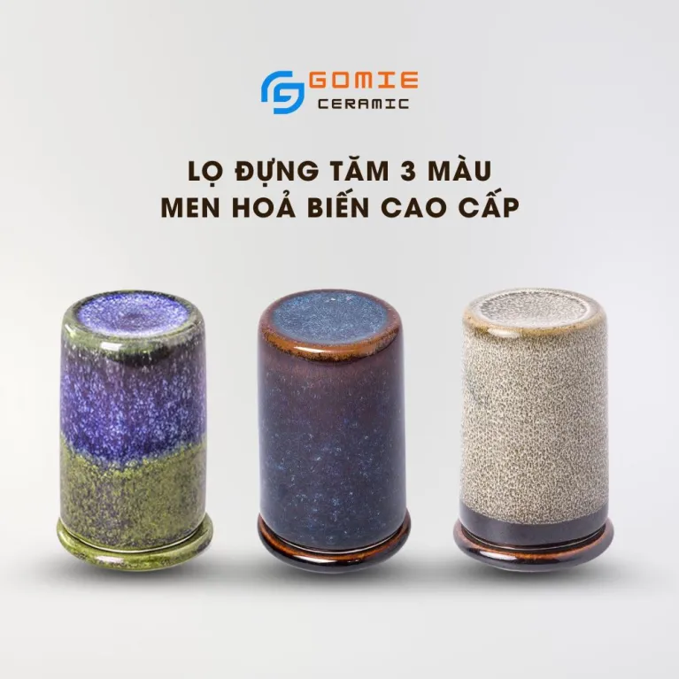 Lọ Đựng Tăm Gốm Sứ Men Hỏa Biến, Tác Phẩm Nghệ Thuật Trên Bàn Tiệc, Gốm Bát Tràng, Ống Tăm, Lọ Tăm, Gốm Sứ Cao Cấp, Gốm Gia Dụng, Quà Tặng Độc Đáo