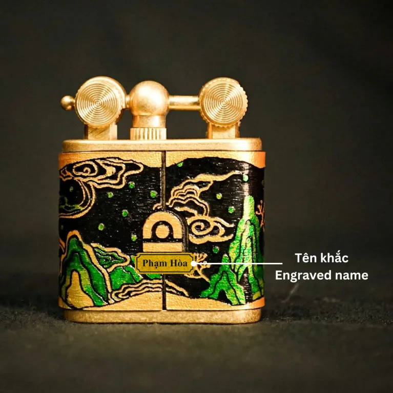 Mighty Ox On The Vast Land Hand-Drawn Leather Lighter, Personalized Engraved Lighters, Art Lighters, Handmade Lighters, Unique Gifts, Personalized Gifts