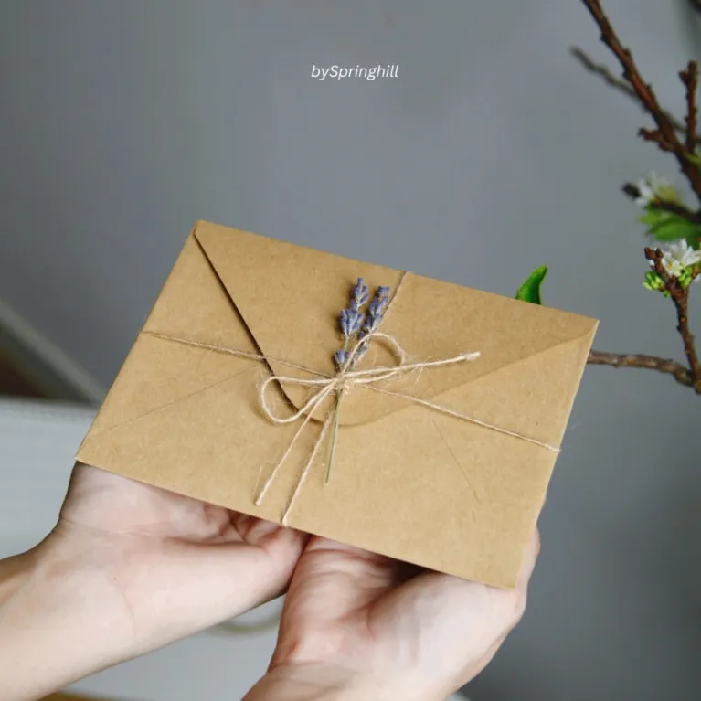 Lavender Kraft Card, Unique Way To Express Love, Complete With Envelope, Classic Design, Gratitude Cards, Celebration Cards, Handmade Cards