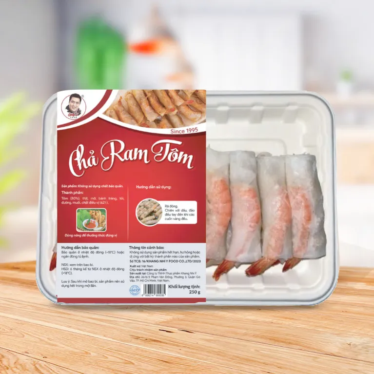 Chả Ram Tôm Ông Ù 250G, Món Ăn Đậm Đà Và Giòn Tan, Thành Phần Tôm Thịt, Nem Rán, Chả Giò Tôm, Không Chất Bảo Quản, Dễ Chế Biến, Đặc Sản Việt Nam