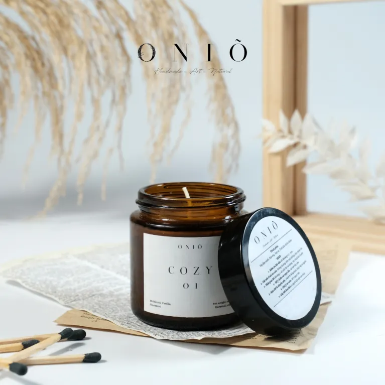 "COZY" Scented Candle, Daily Warmth, Brown Glass Jar, Premium Scented Candle, Aromatherapy, Variety Of Scents, Thoughtful Gifts, Birthday Gifts