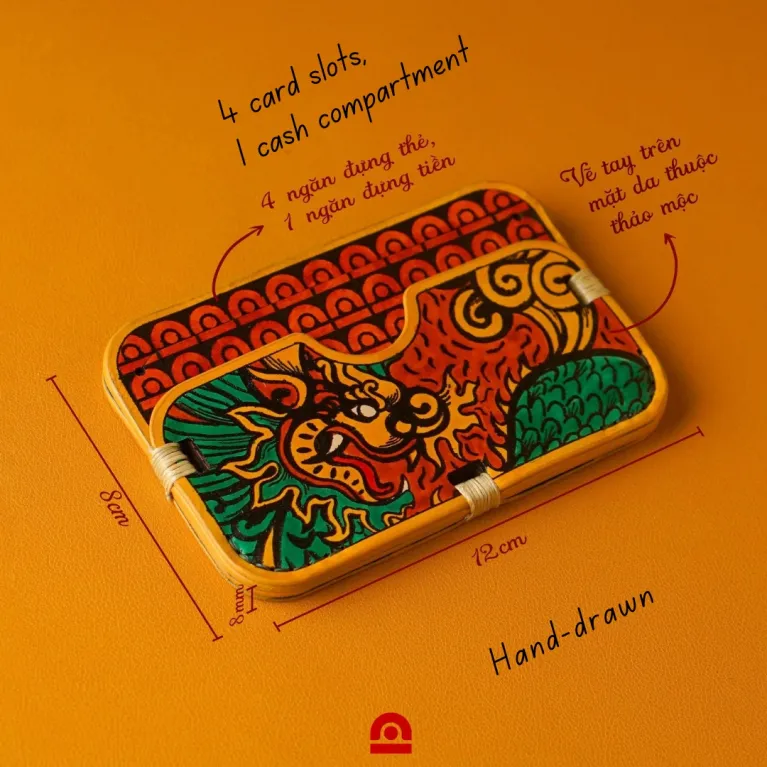 Ví Da Đựng Thẻ "Tỳ Hưu" Vẽ Tay, Khắc Tên Cá Nhân Hóa, Gìn Giữ Tài Vận, Hộp Đựng Sang Trọng, Ví Nghệ Thuật, Phụ Kiện Da Cao Cấp, Quà Tặng Cá Nhân Hóa