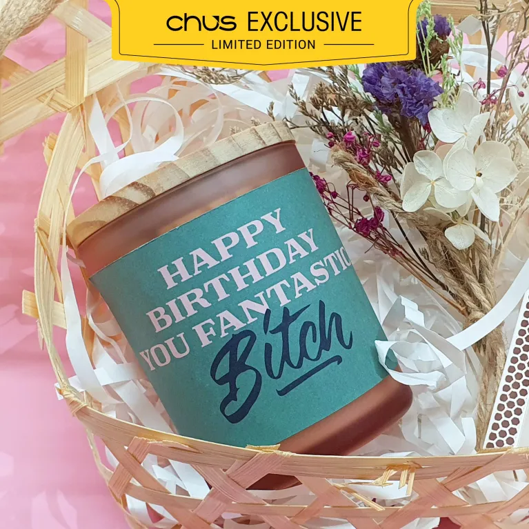 "Happy Birthday You, Fantastic Bitch" Scented Candle Gift, A Bold Birthday Gift For The Fearless Woman, Scented Candle With Unique Quote