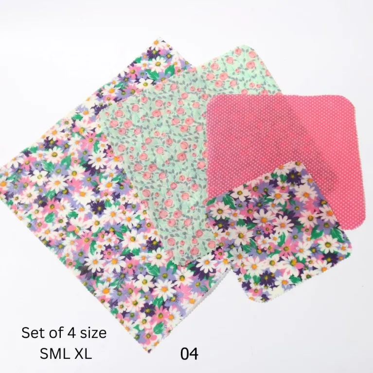 Vải sáp ong bọc thực phẩm tái sử dụng thân thiện môi trường, màng bọc sinh học cotton sáp ong không nhựa organic giữ tươi tự nhiên