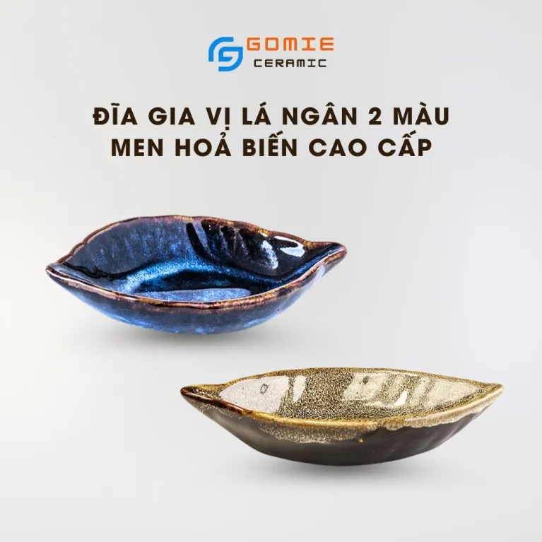 Đĩa Lá Ngân Men Hỏa Biến, 16 x 9cm, Gốm Sứ Bát Tràng Cao Cấp, Đĩa Gia Vị, Đĩa Gốm Hỏa Biến, Đồ Gốm Thiết Kế Độc Đáo, Phụ Kiện Sang Trọng Cho Bàn Tiệc