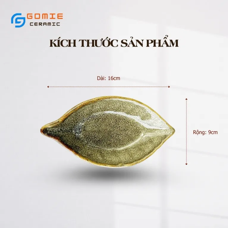 Đĩa Lá Ngân Men Hỏa Biến, 16 x 9cm, Gốm Sứ Bát Tràng Cao Cấp, Đĩa Gia Vị, Đĩa Gốm Hỏa Biến, Đồ Gốm Thiết Kế Độc Đáo, Phụ Kiện Sang Trọng Cho Bàn Tiệc