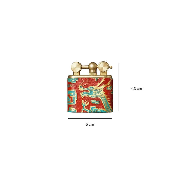 Bật Lửa Long Bọc Da Vẽ Tay Phong Cách Cổ Điển, Kích Thước Nhỏ Gọn, Phụ Kiện Da, Quà Tặng Độc Đáo, Quà Tặng Cá Nhân Hóa, Quà Tặng Việt Nam
