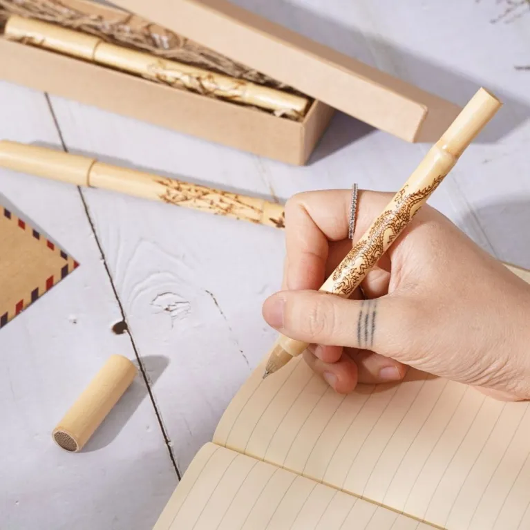 Bút Bi Tre Khắc Hình, Thiết Kế Đơn Giản và Tinh Tế, Quà Tặng Cá Nhân Hóa - Nhà An Lành