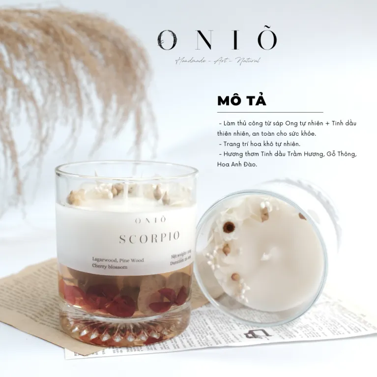 Nến Thơm Cung Hoàng Đạo Cốc Thuỷ Tinh, Nến Thơm Tinh Dầu Thiên Nhiên, Handmade, Quà Tặng Sinh Nhật Độc Đáo, Quà Tặng Nến Thơm, Quà Sinh Nhật Cho Nữ