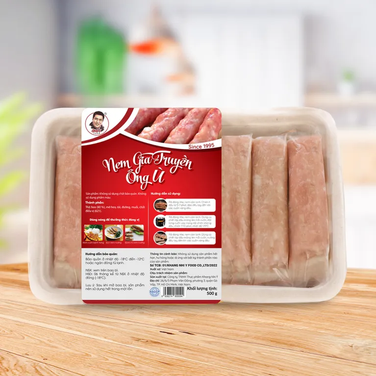 Ong U Traditional Pork Rolls, Exclusive Flavor, Clean Pork, Frying or Grilling, Quick To Prepare, Party Dish, Traditional Food, Vietnamese Cuisine