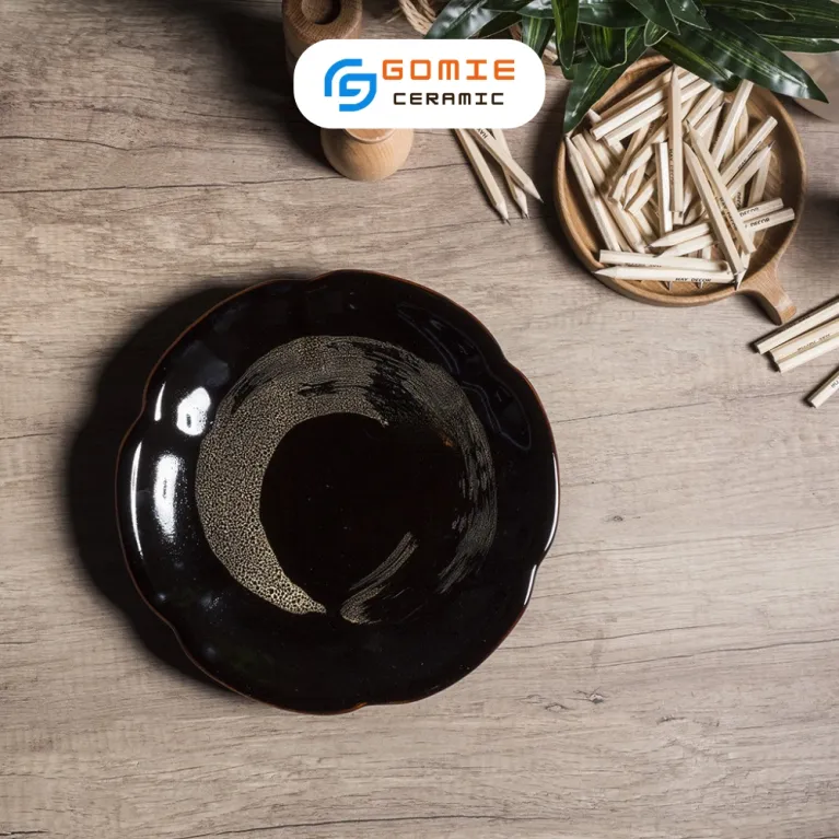Chestnut Brown Fire-Glazed Flower Plate, Diameter 26cm,Bat Trang Ceramics, Ceramic Plate, Handmade Ceramics, Vietnamese Ceramics, Exquisite GiftsChestnut Brown Fire-Glazed Flower Plate, Diameter 26cm,Bat Trang Ceramics, Ceramic Plate, Handmade Ceramics, Vietnamese Ceramics, Exquisite Gifts