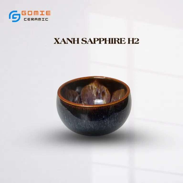 Fire-Glazed Flower Inner Tea Cup, Bat Trang Ceramics, Ceramic Tea Cup, Unique Fire-Glazed Ceramic Cup, Vietnamese Ceramics, Handmade Ceramics