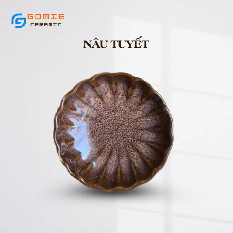 Đĩa Gia Vị Hoa Cúc Men Hỏa Biến, Gốm Sứ Bát Tràng, Đĩa Gốm Sang Trọng, Đĩa Gốm Hình Hoa Cúc Đựng Nước Chấm, Phụ Kiện Bàn Tiệc, Đồ Gốm Thủ Công