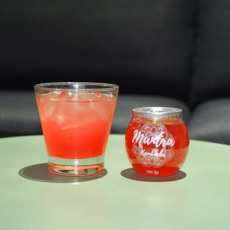 Mantra Kombucha In Pink Guava Flavor (185ml) is a health gift, naturally fermented and perfect for those seeking drinks good for health