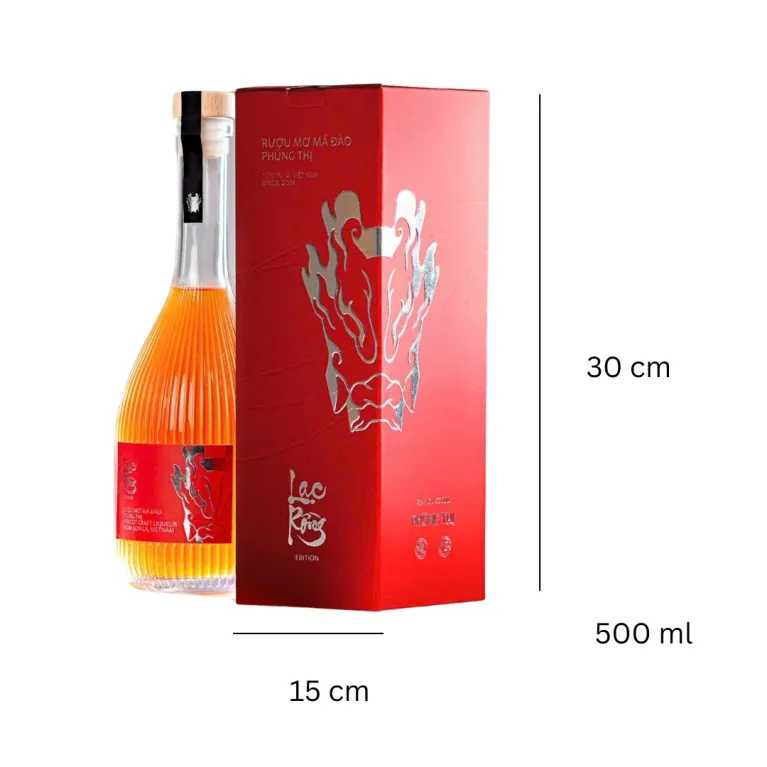 Phung Thi Apricot Craft Liqueur, a handmade Vietnamese gift made from ripe apricots and aged for two years, perfect for those who appreciate fine flavors.
